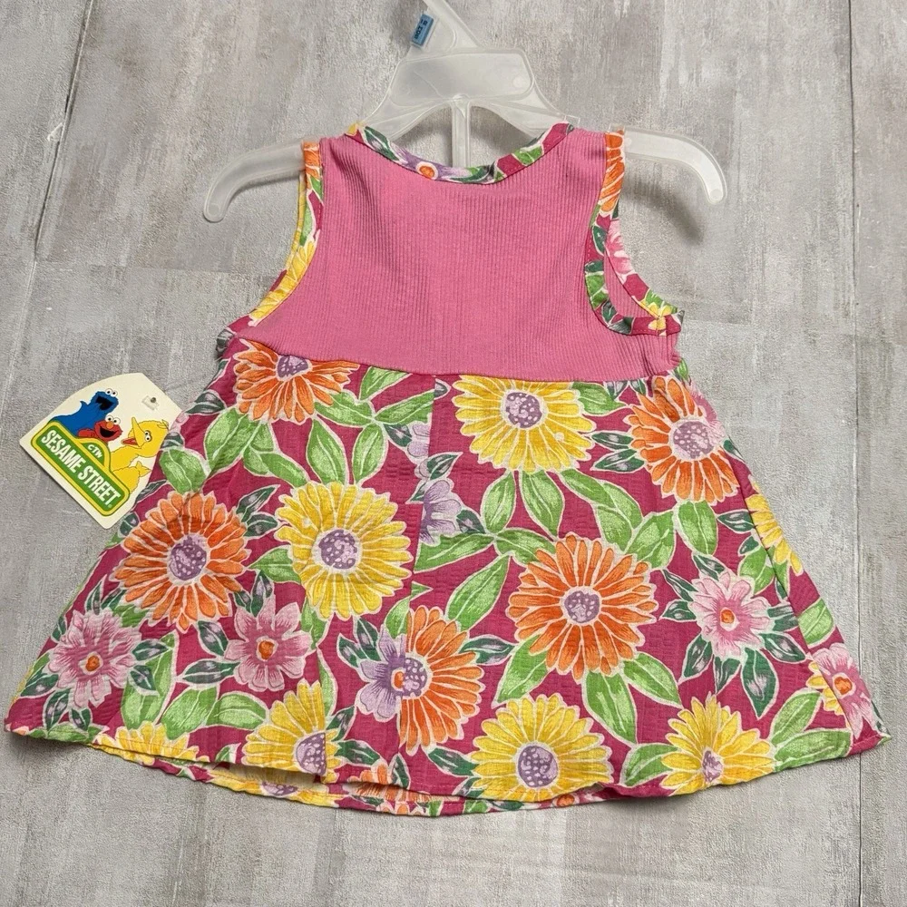 NWT Vintage Sesame Street Flowers Infant‎ Baby Girl's Dress & Bottoms 12 Months